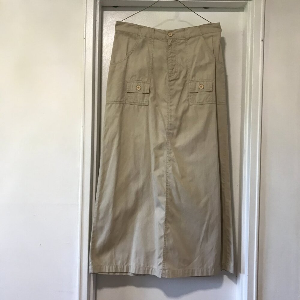 Sunshine Apparel Vintage 90s Y2K maxi cargo pencil skirt Junior 9/10 100% Cotton